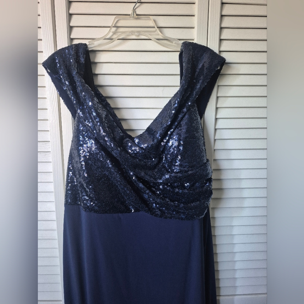 Navy Sequin Sleeveless Dress